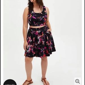 Torrid crop and skater skirt set size 00